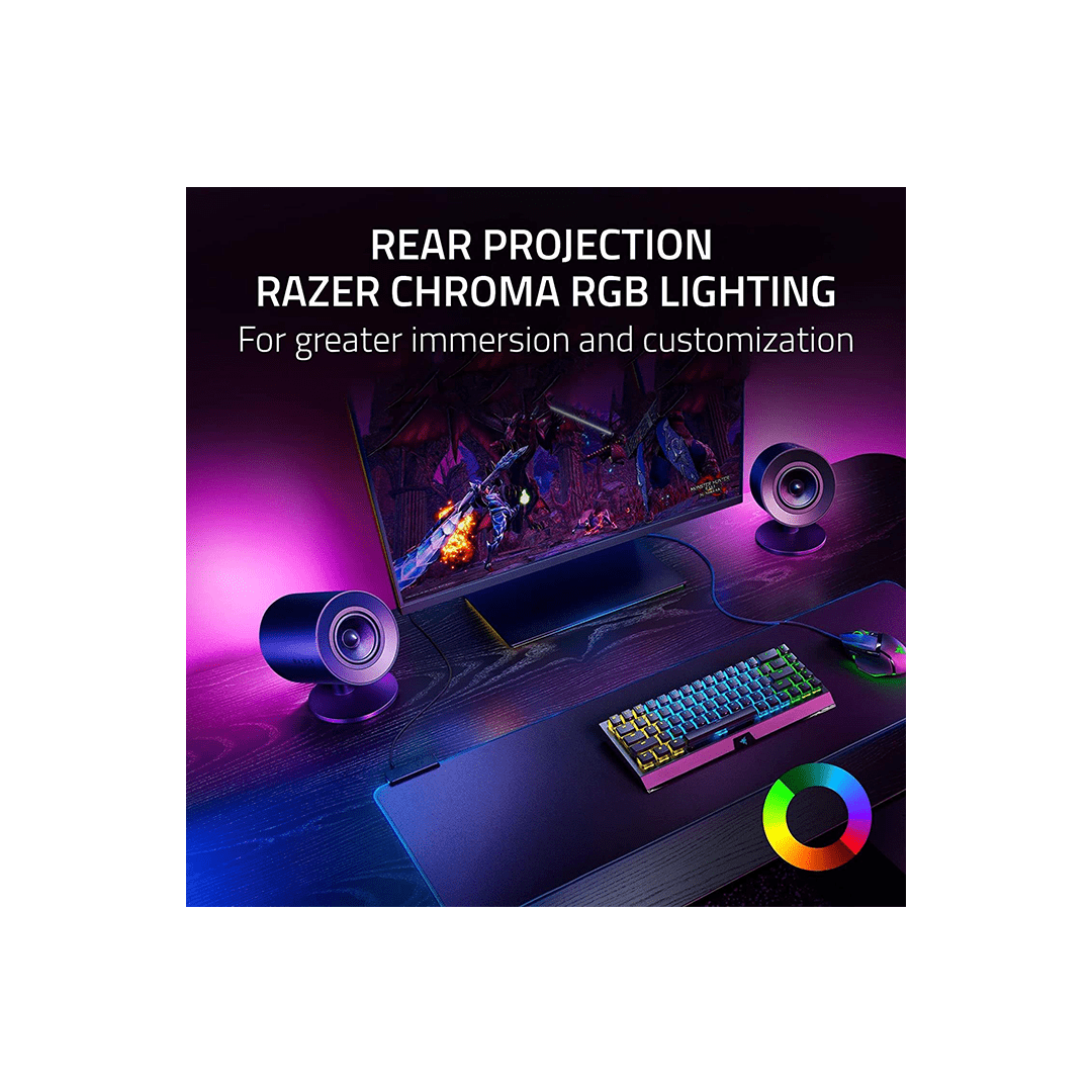 Razer Nommo V2, Full-Range 2.1 PC Gaming Speakers with Wired Subwoofer in Qatar Razer Nommo V2, Full-Range 2.1 PC Gaming Speakers with Wired Subwoofer in Qatar